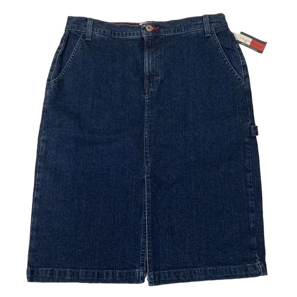 NWT Y2K Vintage Tommy Hilfiger Stretch Denim Painter Carpenter Skirt Size 6 - Picture 1 of 11
